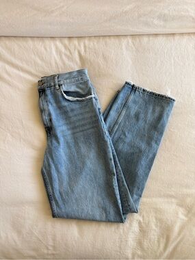 Zara Light Blue Women's Straight-Leg Jeans